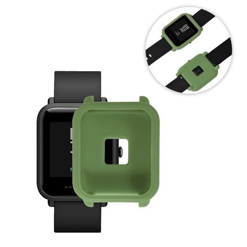 Silicone Protective Cover Case for Huami Amazfit Bip Smart Watch Anti-cracking Protective Case - Dark Green