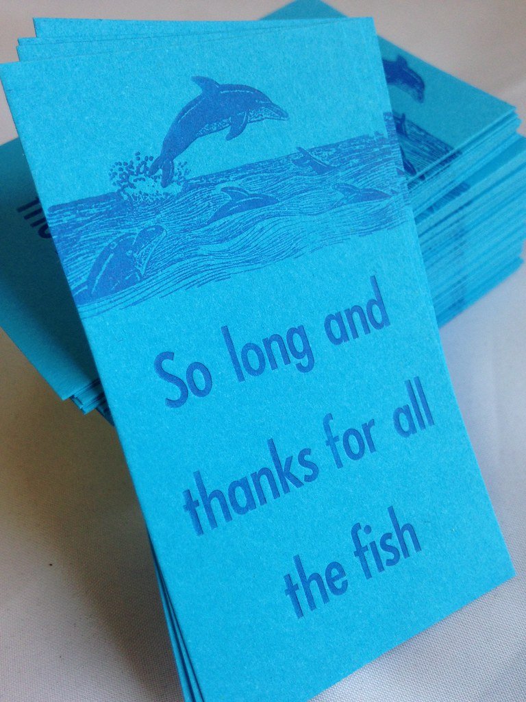 So long and thanks for all the fish | Letterpress printed Do… | Flickr